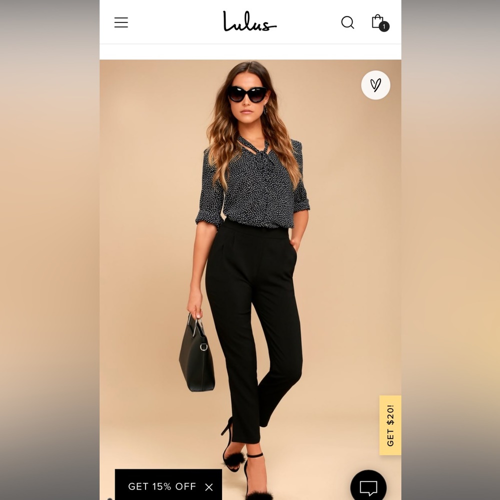 Black High Waisted Trouser Pants